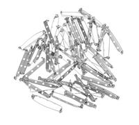 DOITOOL 50 Pièces Broche à Épingle Barres Fermoir de Sécurité à Trois Trous 3,8 Cm en Alliage Métallique Solide Argentée pour D'artisanat Créatif