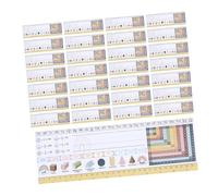 DOITOOL 50 Pièces Étiquettes de Nom pour Bureau Scolaire Plaques Multifonctionnelles avec Alphabet Tableau de Multiplication et Formes pour Identifier des Élèves