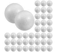 DOITOOL 50 Pièces Lot de Boules Rondes en Polystyrène Blanc pour Bricolage Créatif, Faciles à Couper Épingler, pour Modélisation Moléculaire et Décoration
