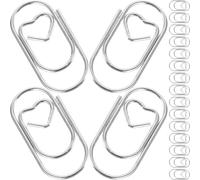 DOITOOL 50 pièces Mini Paper Clips Heart-shaped Metal Bookmarks Petite Paperclips For Office Business Cards Notes And Scrapbooks Stationery Clips
