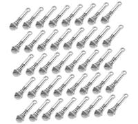 DOITOOL 50 Pièces mini suspension micro pendaison colliers Microphone miniature Musical bijoux Pendentif Charmes collier chanteur charme de microphone petits charmes Alliage de zinc