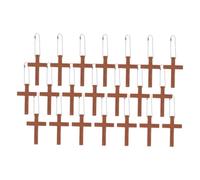 DOITOOL 50 Pièces Pendentif croix en bois en vrac croix en bois pour centres de table Brun