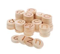 DOITOOL 52 Pièces Aides D'enseignement De L'alphabet Petite Activités D'apprentissage Maternelle Perles Alphabet Rondes D'apprentissage Interactif Bois