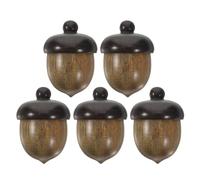 DOITOOL 5pièces Pendentif Boîte à Breloques Bois Petits Pendentifs Glands pour Collier Boîte à Glands pour Nouvel An avec Trou de Suspension