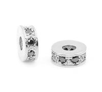 DOITOOL 5Pièces Perles Métalliques Zircon pour DIY Charme Élégant Accessoires Espacement