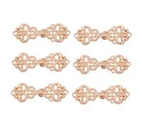 DOITOOL 6 paires Boutons Cheongsam Fermeture Nœuds Style Chinois Accessoires Couture Vêtements Ethniques Doré