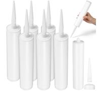 DOITOOL 6 Pcs Cartouche Silicone Vide 300ml - Tube de Mastic Vide avec Piston Anti-Fuite - Cartouche pour Pistolet Silicone, Époxy, Coulis de Carrelage et Scellant - Buse Ajustable Découpable