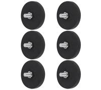DOITOOL 6 Pièces Aimants de Montage Recouverts de Caoutchouc M6 pour | Base Magnétique Noire, Goujons Mâles Filetés M6, Usage Matériel Vidéo, Résistance à L’usure