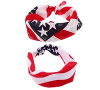 DOITOOL 6 Pièces Bandana Drapeau Américain en Coton Doux et Skinfriendly, Style Patriotique, pour Activités Sportives et Plein Air, Accessoire 4 Juillet pour Hommes et Femmes