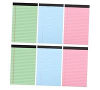 DOITOOL 6 Pièces Bloc Notes Légal Lignées Détachables Couleurs Pastel Rose Vert Bleu Carnet Portable pour Prise de Notes Bureau École