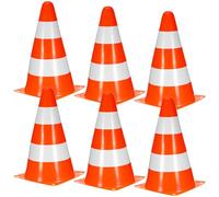 DOITOOL 6 Pièces Cônes de Sécurité Orange en PE pour Marquage Temporaire | Plastique PE Léger, Finition Vive et Éléments Réfléchissants, pour Formateurs, Événements, Routes et Pistes