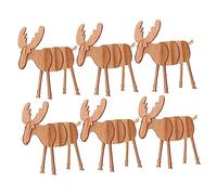 DOITOOL 6 Pièces Décorations Noël Diy Ornements Renne Petite pour Bureau Intérieur et Fête Jouets Assemblage Sécurisés et Décorations de Table Charmantes