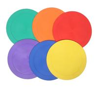 DOITOOL 6 Pièces Disques de Repérage Football Entraînement Agilité Plats | Ronds Antidérapants Multicolores, Installation Rapide, pour Gymnase Intérieur et Terrain de Soccer