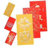 DOITOOL 6 pièces Envelopes For Year Of The Dragon Geometric Lucky Money Bags Festive Year Packets With Mixed Styles