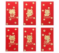 DOITOOL 6 Pièces Grandes Enveloppes Rouges Chinoises Année Du Dragon Symbole De Chance pour Nouvel An Lunaire Fête et Célébration