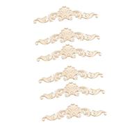 DOITOOL 6 Pièces Incrustation Sculptée Décor En Bois Sculpture Sur Bois Onlays Décoratifs Appliqués Papier Peint Flamant Rose Autocollants De Meubles Fleurs Peinture Artisanale Bambou