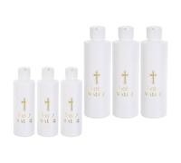 DOITOOL 6 Pièces Lot de 6 Bouteilles d'eau Bénite Catholique Rechargeables 250 ML 118 ML, Flacons Sacramentels Croix, Légers et Portables pour Baptême, Première Communion et Usage