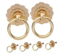 DOITOOL 6 pièces Lot de Boutons de Tiroir Laiton Antique à Motif Floral Poignées Vintage pour Meubles Placards et Commodes Anneau Ergonomique pour Prise Main Confortable Compatible