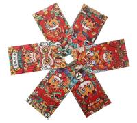 DOITOOL 6 Pièces Lot de Enveloppes Rouges Chinoises Style Dragon pour Nouvel An Chinois Décoration Festive Traditionnelle Motifs Cartoon pour Célébrations et Cadeaux