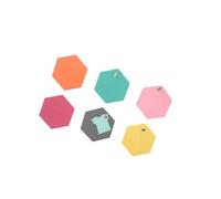 DOITOOL 6 Pièces Lot de Panneaux Hexagonaux Adhésifs Feutre Noir avec Punaises Liège Tableau Affichage Mural Décoratif pour Chambre et Bureau