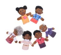 DOITOOL 6 pièces Marionnettes à Doigts Famille Peluche Jeu Interaction pour Garçon Fille Jouets Educatifs Théâtre et Rôle pour Filles et Garçons