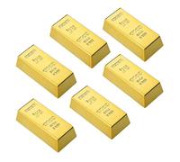 DOITOOL 6 Pièces Petit, Aimants De Réfrigérateur en Autocollant D'aimant De Réfrigérateur Aimants d'or Dor Lingots Dor Placage Tige en Plastique 3D Pirate Faux Or