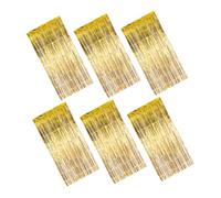 DOITOOL 6 Pièces Rideaux à Franges Métalliques Doré Réutilisables pour Décoration de Fête Engagement Anniversaire Séparateur Espace Brillant