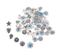 DOITOOL 60 Pièces Breloques Bleues pour Ongles, Pierre Rétro, Métal | Art Nail Western Boho, Pose Facile sur Gel et Acrylique, Usage DIY Maison, Style Vintage Grunge