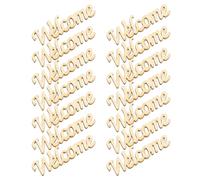 DOITOOL 60 Pièces Découpes en Bois Welcome pour Loisirs Créatifs Diy, | Bois Brut, Forme Mot Anglais Creuse, Facile à Suspendre, pour Couronnes et Projets Créatifs