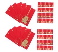 DOITOOL 60 Pièces Enveloppes Rouges An Motif Cheval Carton Créatif pour Fête Vietnamienne et Chinoise Li Xi Hongbao et Polyvalent