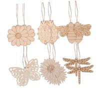 DOITOOL 60 Pièces Nature Theme Wooden Cutouts Unfinished Diy Crafts Lightweight Hanging Decors For Creative Home Decor And Crafting
