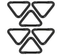 DOITOOL 6pièces Mousquetons Triangle Aluminium Noir pour Porte-clés Sacs à Dos et Ceinture Accessoires Pratiques pour Randonnée Camping et Loisirs