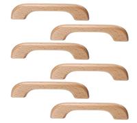 DOITOOL 6pièces Poignée de Meuble Bois Bois Massif Entraxe Poignée de Tiroir Pratique pour Armoire et Commode Facile à Installer et Style Champêtre pour Meubles et Rangements