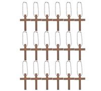 DOITOOL 72 porte-clés mini croix en bois pour cadeaux chrétiens, breloques croix en bois, accessoires artisanaux religieux, décorations de Pâques, baptême, articles de fête