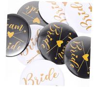 DOITOOL 8 Pièces Badges Team Mariée Décoratifs pour Enterrement Fille Accessoires Uniques pour Fête de Mariage et Photos