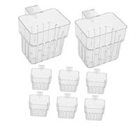 DOITOOL 8 Pièces Hydroponic Fish Tank Plant Baskets Transparent Hanging Aquatic Planters with Hooks for Root Observation and Aquarium Decoration
