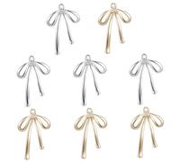 DOITOOL 8 Pièces Pendentif diamant délicat bijoux breloques pour colliers émail clé arc charmes de nœud Charme des pendentifs à bowknot charmes pour collier Bow Craft Charm cuivre
