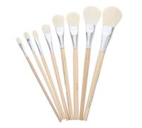 DOITOOL 8 pièces Pinceaux Poils de Mouton pour Peinture Céramique Brosse Ergonomique pour Détails et Émaillage de Poterie