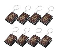 DOITOOL 8 Pièces Porte-clés Bible Mini PVC Métal Résistant Pendentif Mode pour Clés et Porte Unisexe Cadeau