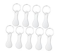 DOITOOL 9pièces Porte-clés pour Caddie De Supermarché Jeton Acier Inoxydable pour Chariot De Courses Anneau Pratique