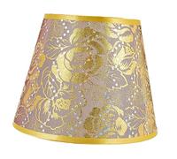 DOITOOL Abat-jour de Table de Rechange en Tissu à Motif de Fleur pour Salon Housse de Lampe en Crème Dorée 22 Cm
