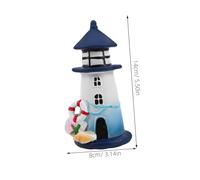 DOITOOL Abat-jour Phare Résine pour Lampe Solaire Extérieure Couverture Étanche pour Éclairage Jardin Patio Allée et Pelouse Décoration Nautique Élégante