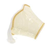 DOITOOL Abat-jour Rétro Tissu avec Fleurs Brodées Abat-jour à Franges Bohème Lampe Vintage pour Chambre Style Victorien Européen Diffuseur de Lumière Douce et Ambiance Chaleureuse