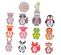 DOITOOL Accessoires Photo Danniversaire pour Bébé Autocollants Animaux pour Bébé Panneau Dannonce de Naissance pour Décorations de Baby Shower