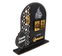 DOITOOL Acrylique Calendrier de Compte à Rebours du Ramadan Noir | Décor de Table Autoportant, Style Moderne et Moyen-oriental, Chiffres Lisibles, pour Foyer Musulman