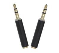 DOITOOL Adaptateur Audio 35 MM 2 Pièces Convertisseur Femelle vers Mâle Jack Stéréo pour Appareil Photo Microphone et Casque Connecteur Noir Compatible Caméscope et Système Audio