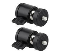 DOITOOL Adaptateur pour Trépied 2pcs Tête Sphérique Pivotante en Métal Noir, Verrouillage Rapide, Compatible Caméra et Support Vidéo pour Usage Photo et Vidéo