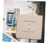 DOITOOL Album de Rangement Tickets Gris pour Collection Carnet Mobiles pour Billets Souvenirs Organiseur Pratique pour Stockage Billets Cinéma Train Avion