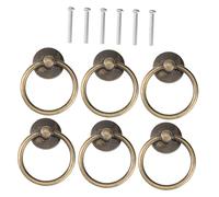 DOITOOL Anneau De Tirage Circulaire Noir - 6Pcs Poignée De Tiroir Vintage En Alliage De Zinc Et Fer Pour Armoire Commode Meubles Facile À Installer
