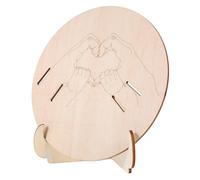 DOITOOL Annonce de Naissance de Bébé Panneau Bois Rond 15cm Support Accessoire Photo pour -né, Élégant Artisanat, Décoration Chambre Garçon et Filles Beige